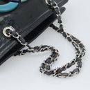 CHANEL Lip Stick Chain Tote Bag Patent Leather Black Silver CC Auth 194954-7