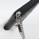 CHANEL Matelasse Cambon Line Long Wallet Leather Black Silver CC Auth 194957-13
