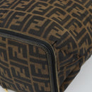 FENDI Zucca Canvas Hand Bag Black Brown Auth 194961A-12