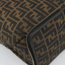 FENDI Zucca Canvas Hand Bag Black Brown Auth 194961A-13