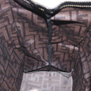 FENDI Zucca Canvas Hand Bag Black Brown Auth 194961A-15