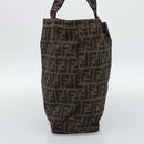 FENDI Zucca Canvas Hand Bag Black Brown Auth 194961A-5
