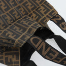 FENDI Zucca Canvas Hand Bag Black Brown Auth 194961A-6