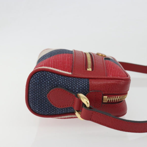 GUCCI Ofidia Shoulder Bag Canvas Red Gold 517350 Auth 194980A
