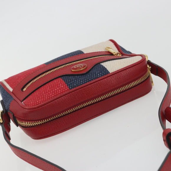 GUCCI Ofidia Shoulder Bag Canvas Red Gold 517350 Auth 194980A