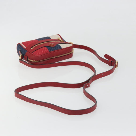 GUCCI Ofidia Shoulder Bag Canvas Red Gold 517350 Auth 194980A