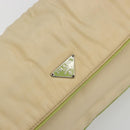 PRADA Shoulder Bag Nylon Beige Silver Auth 194981A-18