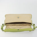 PRADA Shoulder Bag Nylon Beige Silver Auth 194981A-19