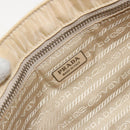 PRADA Shoulder Bag Nylon Beige Silver Auth 194981A-20