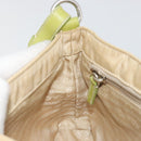 PRADA Shoulder Bag Nylon Beige Silver Auth 194981A-22