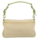 PRADA Shoulder Bag Nylon Beige Silver Auth 194981A-2