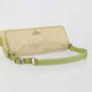 PRADA Shoulder Bag Nylon Beige Silver Auth 194981A-7