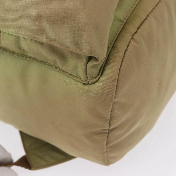 PRADA Backpack Nylon Beige Silver Auth 194982