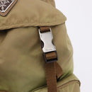 PRADA Backpack Nylon Beige Silver Auth 194982-22