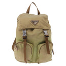 PRADA Backpack Nylon Beige Silver Auth 194982-13