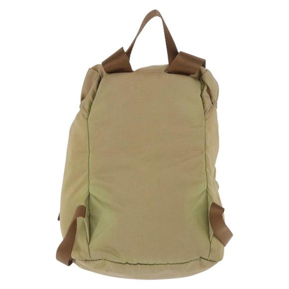 PRADA Backpack Nylon Beige Silver Auth 194982