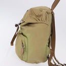 PRADA Backpack Nylon Beige Silver Auth 194982-3