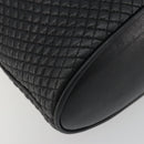 BALLY Chain Shoulder Bag Leather Black Gold Auth 194985A-11