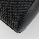 BALLY Chain Shoulder Bag Leather Black Gold Auth 194985A-13