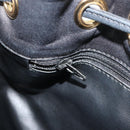 BALLY Chain Shoulder Bag Leather Black Gold Auth 194985A-20