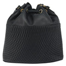 BALLY Chain Shoulder Bag Leather Black Gold Auth 194985A-3
