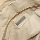 Miu Miu Boston Bag Canvas Beige Silver Auth 194986-19