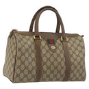 GUCCI GG Supreme Web Sherry Line Boston Bag PVC Beige Gold 40 02 007 Auth 194987-1
