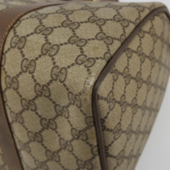 GUCCI GG Supreme Web Sherry Line Boston Bag PVC Beige Gold 40 02 007 Auth 194987