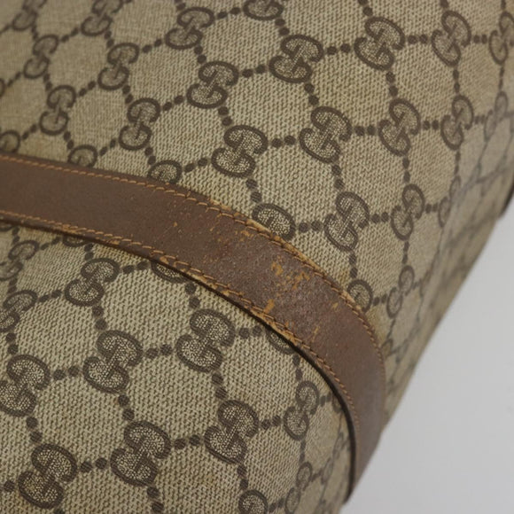 GUCCI GG Supreme Web Sherry Line Boston Bag PVC Beige Gold 40 02 007 Auth 194987