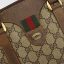 GUCCI GG Supreme Web Sherry Line Boston Bag PVC Beige Gold 40 02 007 Auth 194987-19