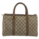 GUCCI GG Supreme Web Sherry Line Boston Bag PVC Beige Gold 40 02 007 Auth 194987-2