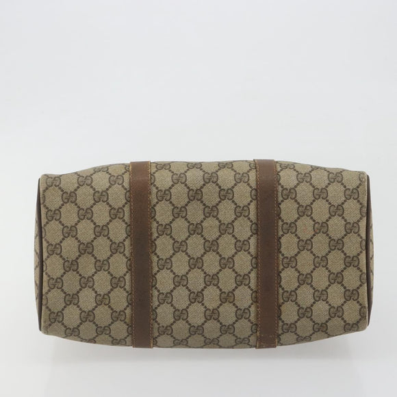 GUCCI GG Supreme Web Sherry Line Boston Bag PVC Beige Gold 40 02 007 Auth 194987