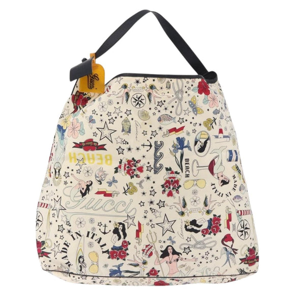 GUCCI Shoulder Bag Nylon Ivory Auth 194989A