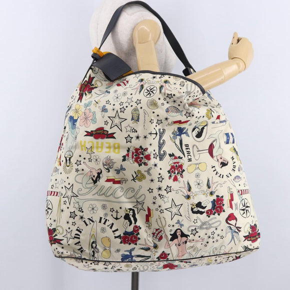 GUCCI Shoulder Bag Nylon Ivory Auth 194989A