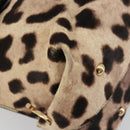 Salvatore Ferragamo Gancini Hand Bag Harako Leather 2way Beige Gold Auth 194990A-17