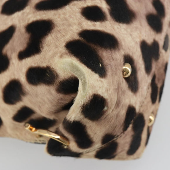 Salvatore Ferragamo Gancini Hand Bag Harako Leather 2way Beige Gold Auth 194990A
