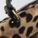 Salvatore Ferragamo Gancini Hand Bag Harako Leather 2way Beige Gold Auth 194990A-9