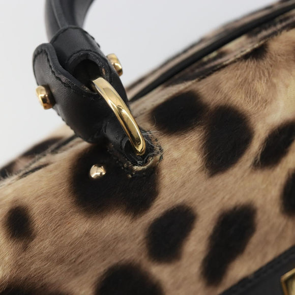 Salvatore Ferragamo Gancini Hand Bag Harako Leather 2way Beige Gold Auth 194990A
