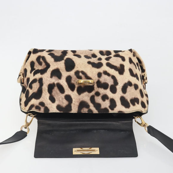 Salvatore Ferragamo Gancini Hand Bag Harako Leather 2way Beige Gold Auth 194990A
