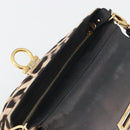 Salvatore Ferragamo Gancini Hand Bag Harako Leather 2way Beige Gold Auth 194990A-22