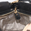 Salvatore Ferragamo Gancini Hand Bag Harako Leather 2way Beige Gold Auth 194990A-25