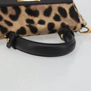 Salvatore Ferragamo Gancini Hand Bag Harako Leather 2way Beige Gold Auth 194990A-7