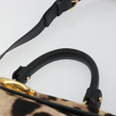 Salvatore Ferragamo Gancini Hand Bag Harako Leather 2way Beige Gold Auth 194990A-15