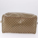 GUCCI GG Crystal Boston Bag Coated Canvas Beige 153240 Auth 194991-10