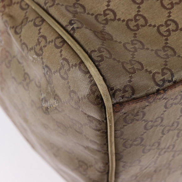 GUCCI GG Crystal Boston Bag Coated Canvas Beige 153240 Auth 194991