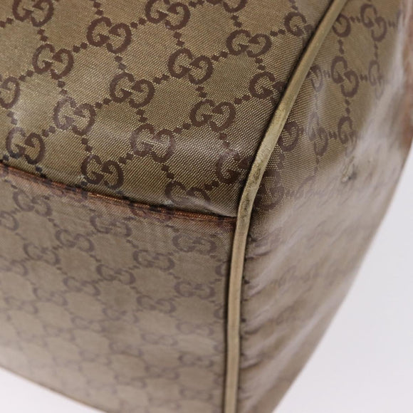 GUCCI GG Crystal Boston Bag Coated Canvas Beige 153240 Auth 194991