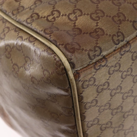 GUCCI GG Crystal Boston Bag Coated Canvas Beige 153240 Auth 194991