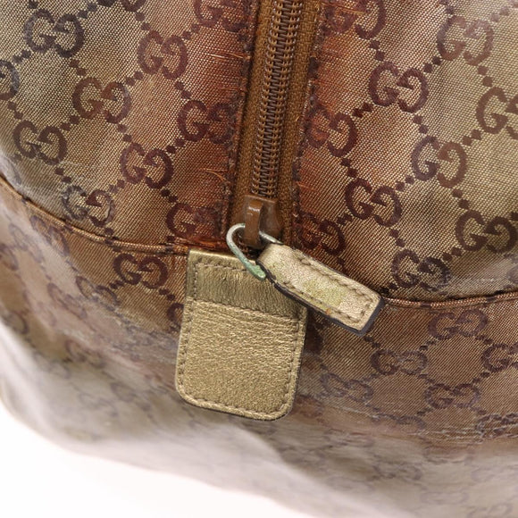 GUCCI GG Crystal Boston Bag Coated Canvas Beige 153240 Auth 194991