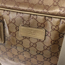 GUCCI GG Crystal Boston Bag Coated Canvas Beige 153240 Auth 194991-16