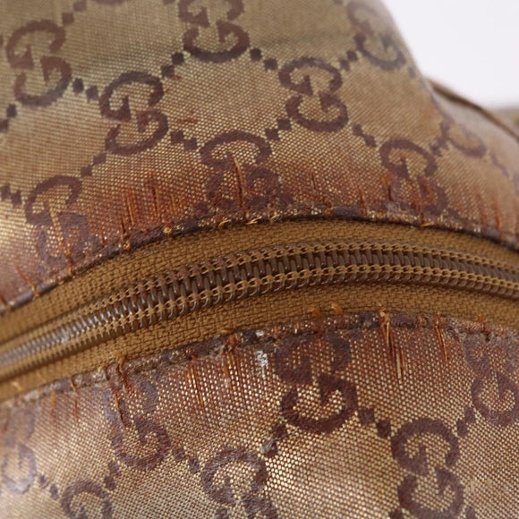 GUCCI GG Crystal Boston Bag Coated Canvas Beige 153240 Auth 194991